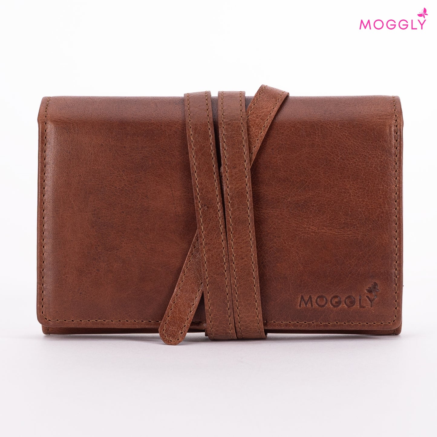 Jewelry Leather Wallet for Travel - Brown 3folds