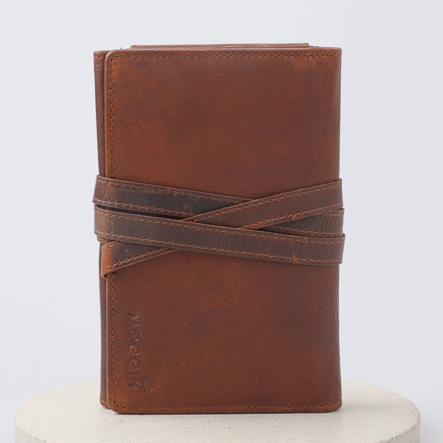 Jewelry Leather Wallet for Travel - Cognac 3folds