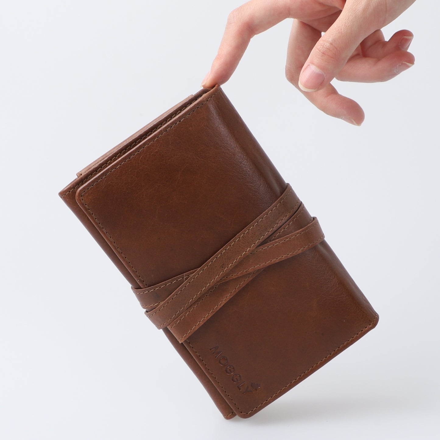 Jewelry Leather Wallet for Travel - Brown 3folds